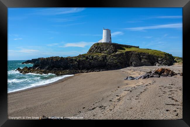 Twr Mawr lighthouse on Llanddwyn Island on the coast of Anglesey Framed Print by Tim Snow