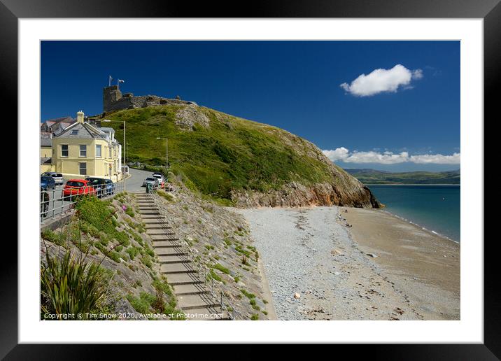 Criccieth Castle and the beach Framed Mounted Print by Tim Snow