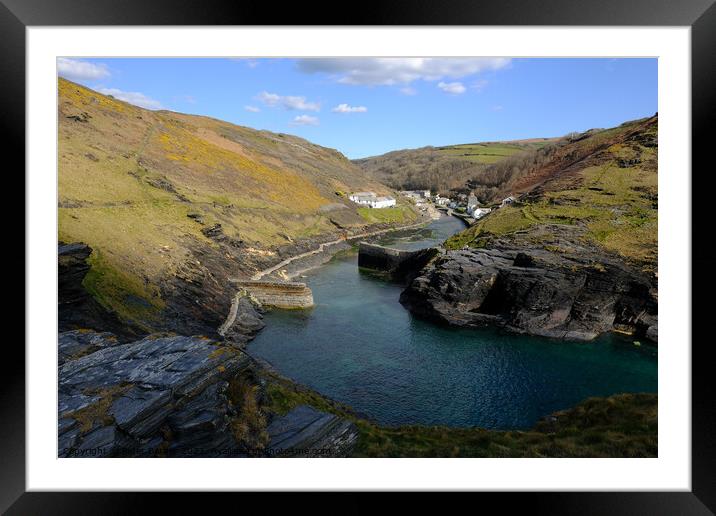 Boscastle as seen from Penally Point. Framed Mounted Print by Peter Barber