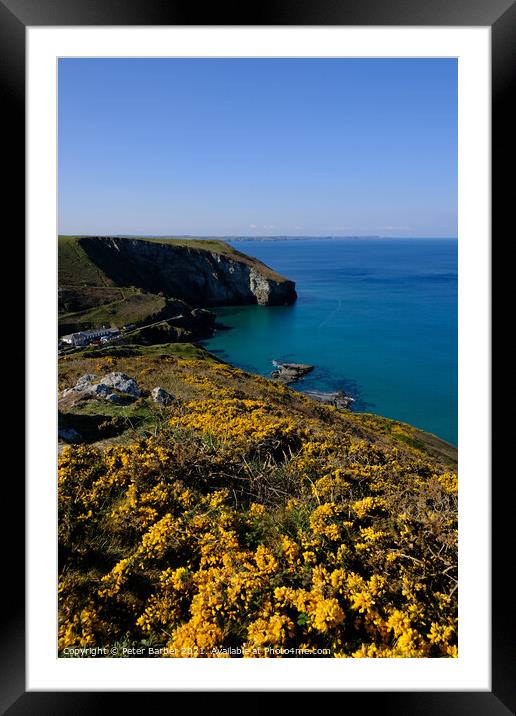 Trebarwith strand from the south west coast path Framed Mounted Print by Peter Barber