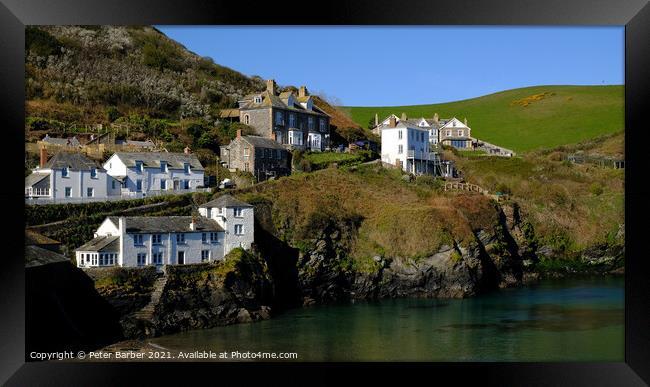 Port Isaac Hillside Framed Print by Peter Barber