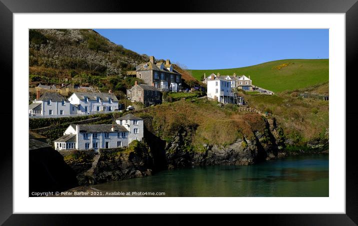 Port Isaac Hillside Framed Mounted Print by Peter Barber