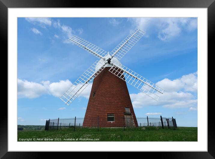 Halnaker Windmill Framed Mounted Print by Peter Barber