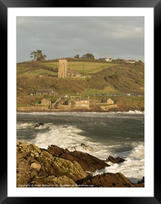 Wembury Bay Church Framed Mounted Print by Peter Barber
