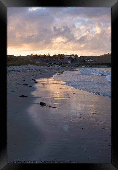Low Newton-by-the-sea at sunset Framed Print by Peter Barber