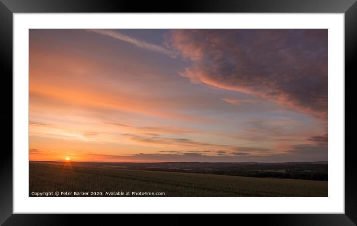 Portsdown Hill Sunset Framed Mounted Print by Peter Barber
