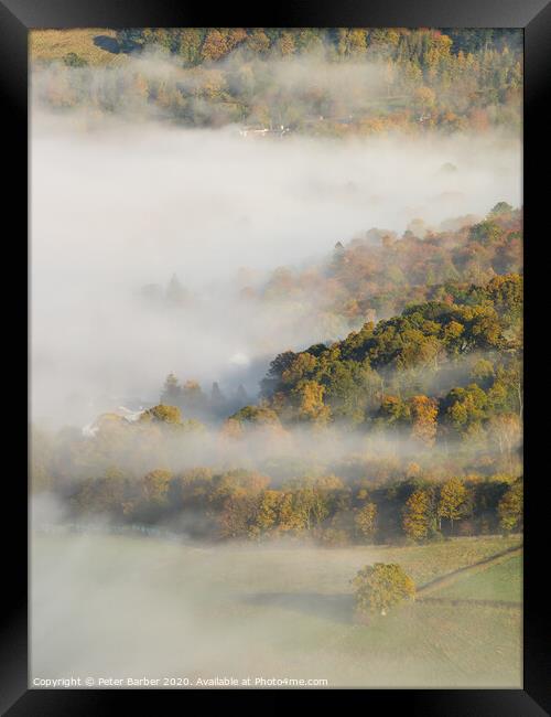 Clearing mist near Keswick Framed Print by Peter Barber