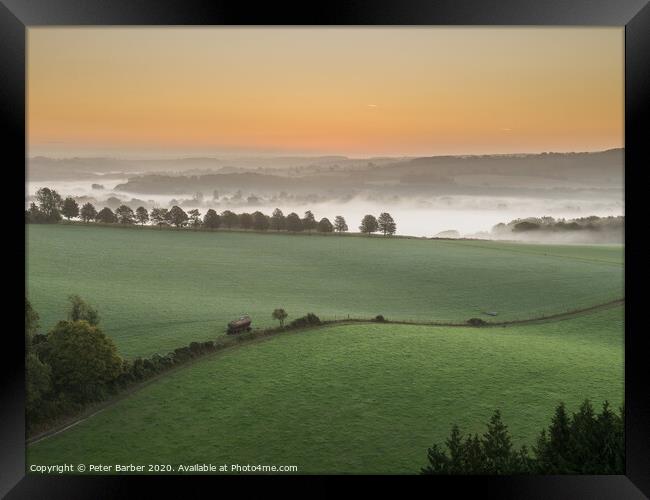 South Downs Farm Framed Print by Peter Barber