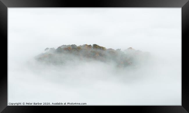 Island in the clouds Framed Print by Peter Barber