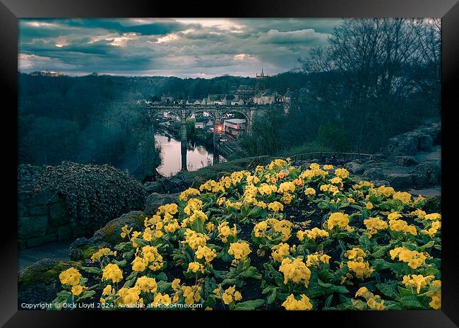 Knaresborough Viaduct under a Moody Sky  Framed Print by Dick Lloyd