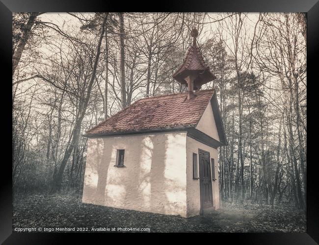 Romantic chapel in the woods Framed Print by Ingo Menhard