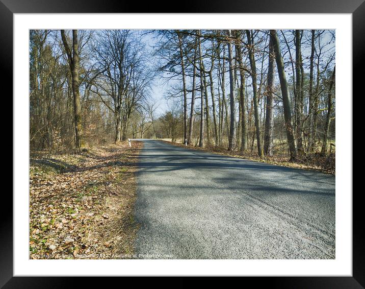 Rural and narrow Germany country road in spring Framed Mounted Print by Ingo Menhard