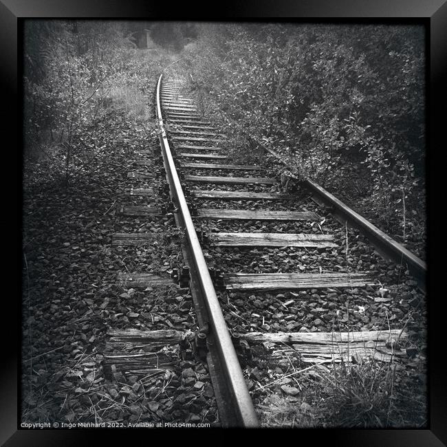 Abandoned rails leading to nowhere Framed Print by Ingo Menhard