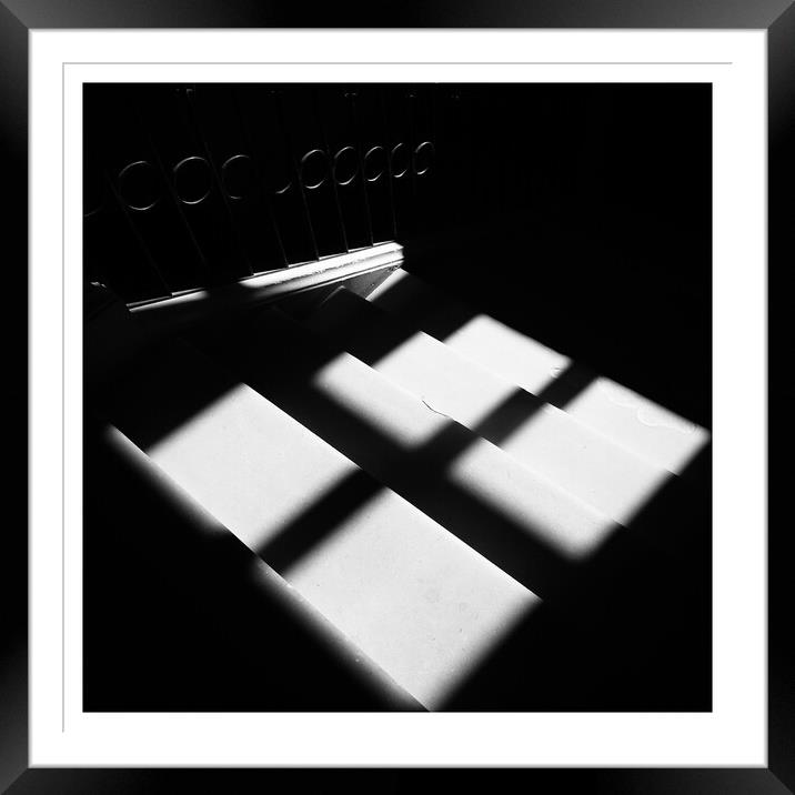 Shadow play in the old staircase Framed Mounted Print by Ingo Menhard