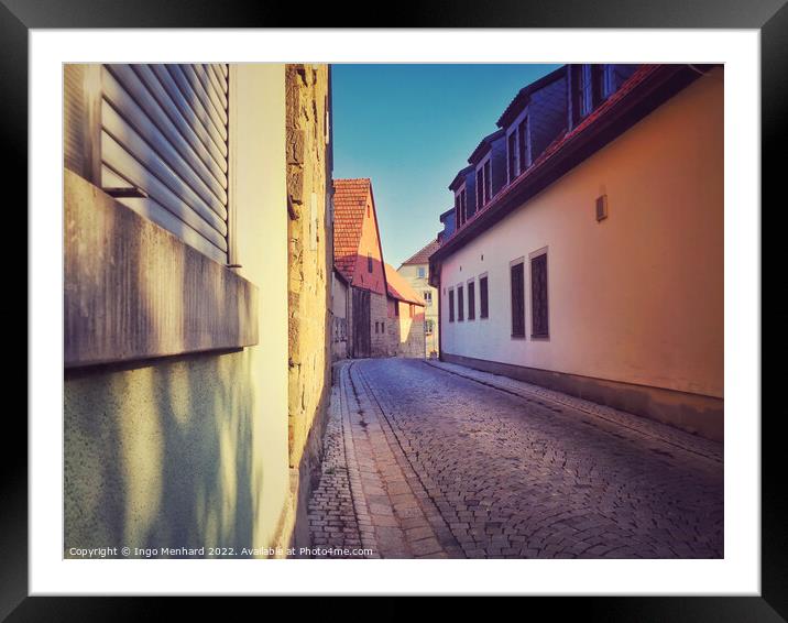 Through the alleys of Abtswind Framed Mounted Print by Ingo Menhard