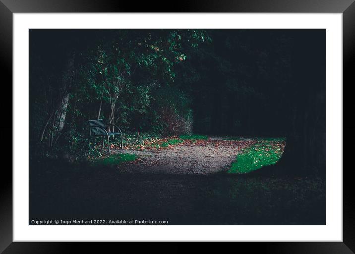 Last bench light Framed Mounted Print by Ingo Menhard