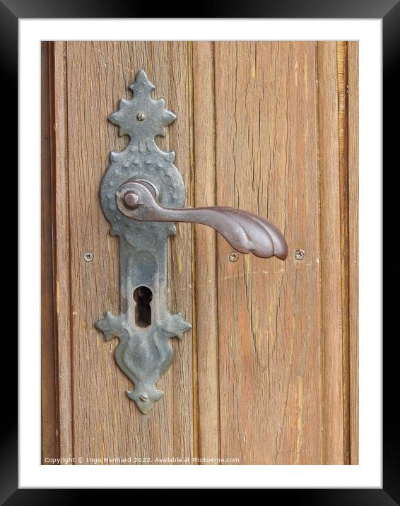 A closeup of a door handle Framed Mounted Print by Ingo Menhard