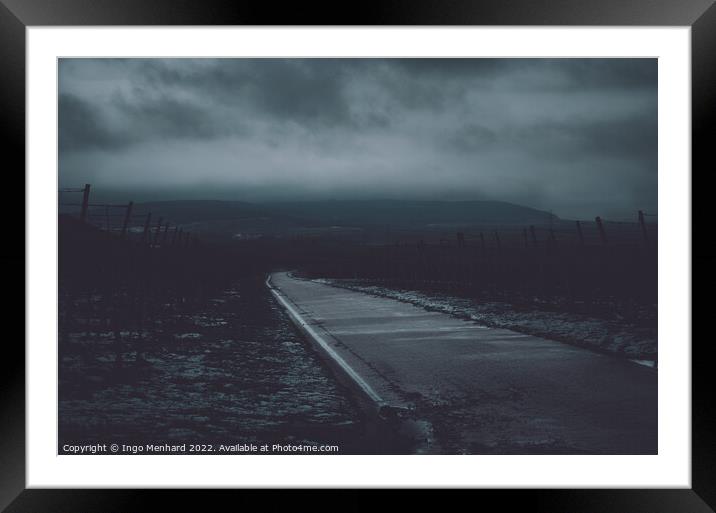 Dark landscape panorama view Framed Mounted Print by Ingo Menhard
