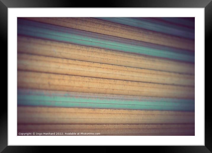 Colored and abstract closed shutter Framed Mounted Print by Ingo Menhard
