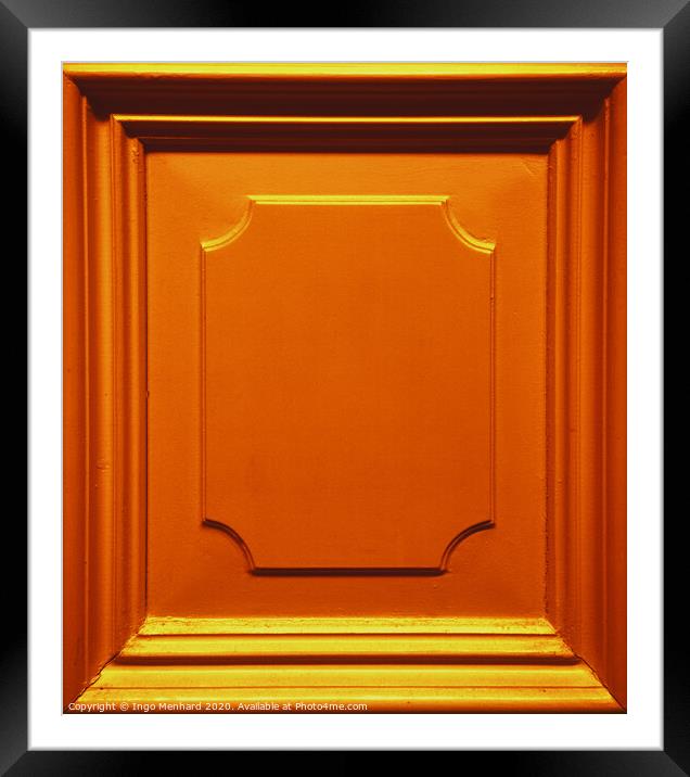 The golden orange wooden ornament Framed Mounted Print by Ingo Menhard