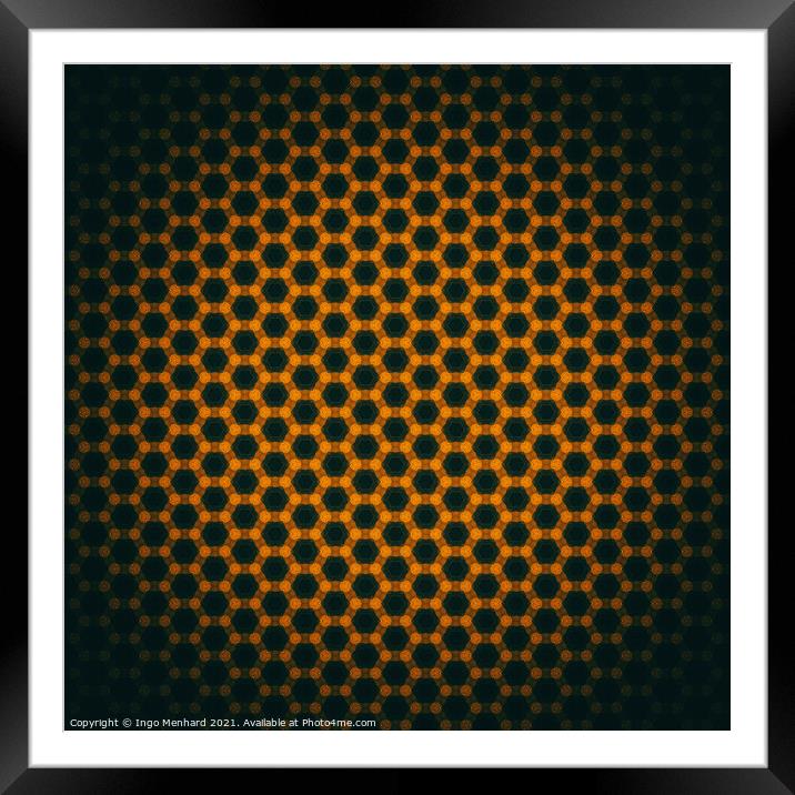 Abstract honeycombs seamless background pattern Framed Mounted Print by Ingo Menhard
