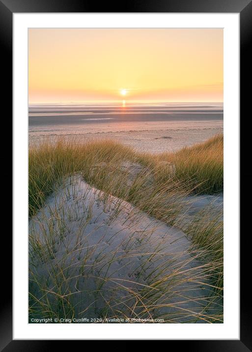Sunset over the dunes, Formby. Framed Mounted Print by Craig Cunliffe