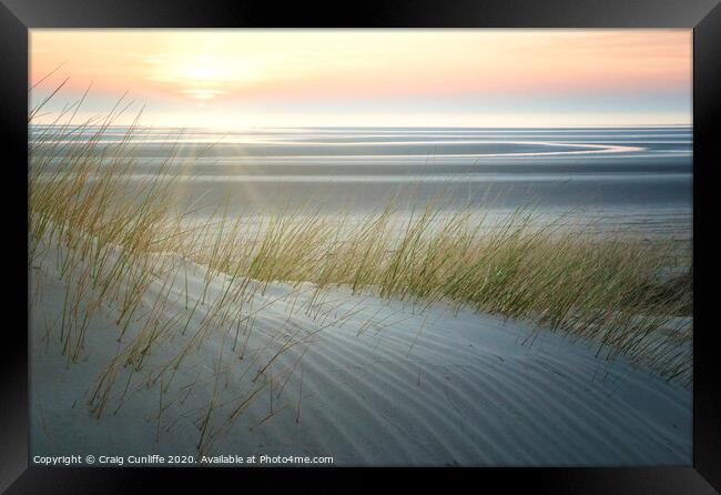 Sunset Dunes, Formby Framed Print by Craig Cunliffe