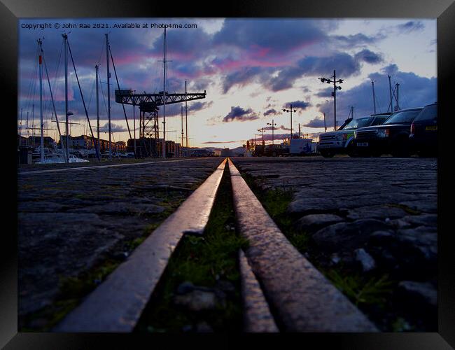 Titan crane at James Watt Dock Framed Print by John Rae