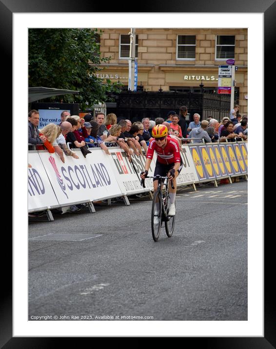 Cycling road race Framed Mounted Print by John Rae