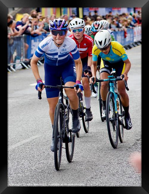 Women's elite riders cycling road race Framed Print by John Rae