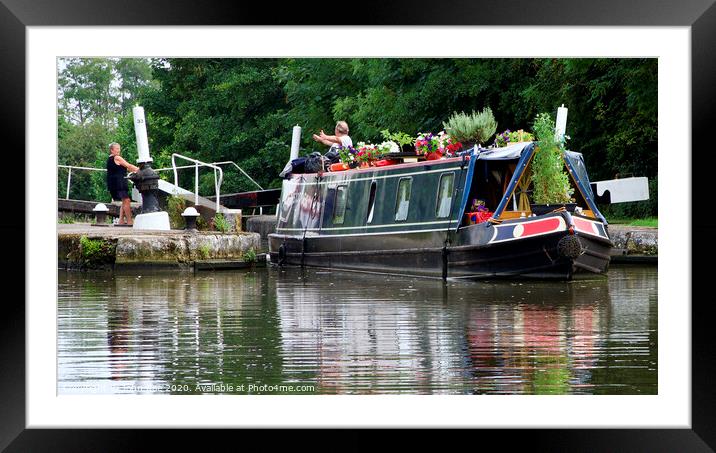 Narrowboat Framed Mounted Print by John Rae