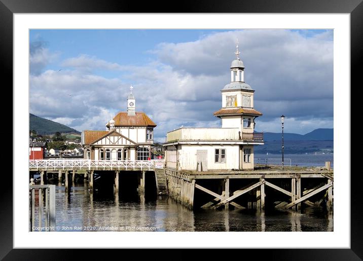 The old pier at Dunoon Framed Mounted Print by John Rae