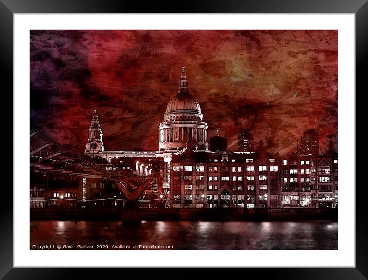The Great Fire of London Framed Mounted Print by Gavin Gallivan