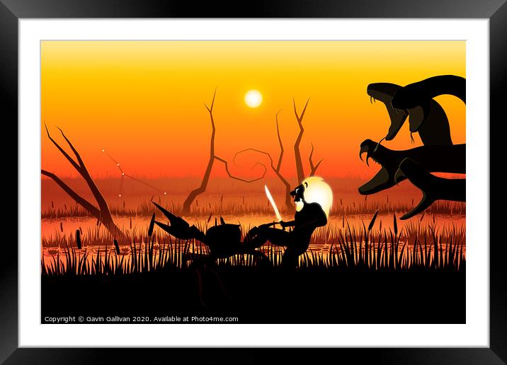 The Sacrifice - The Story of Cancer the Crab Framed Mounted Print by Gavin Gallivan