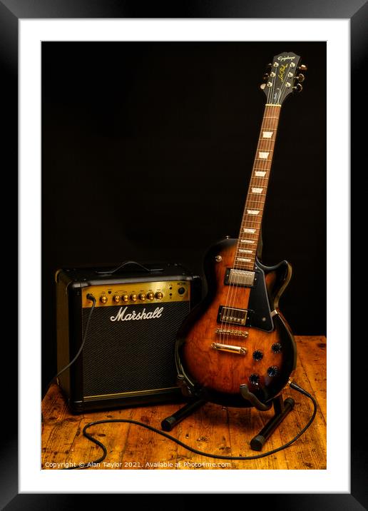 Epiphone Les Paul Smokehouse Framed Mounted Print by Alan Taylor