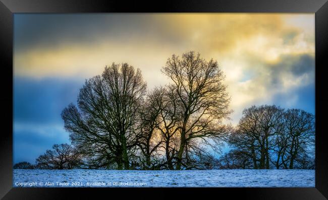 Snow Clouds Gathering in Madeley, Staffordshire Framed Print by Alan Taylor