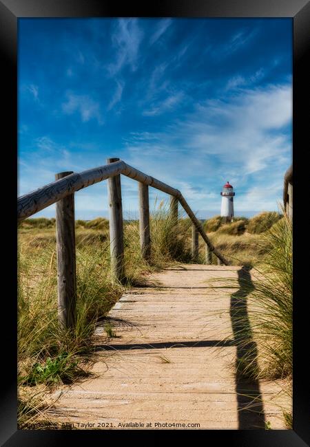 Talacre Beach Lighthouse Framed Print by Alan Taylor