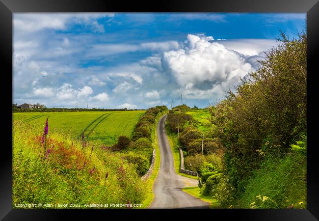 Country Lane near St Davids, Pembrokeshire Framed Print by Alan Taylor