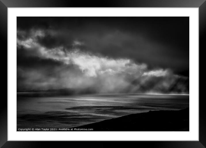 Rain over the Isle of Rona, Scotland Framed Mounted Print by Alan Taylor