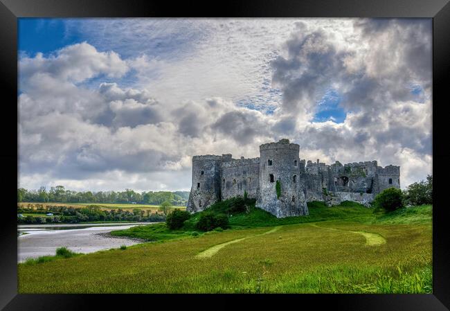 Carew Castle in Pembrokeshire, Wales Framed Print by Tracey Turner