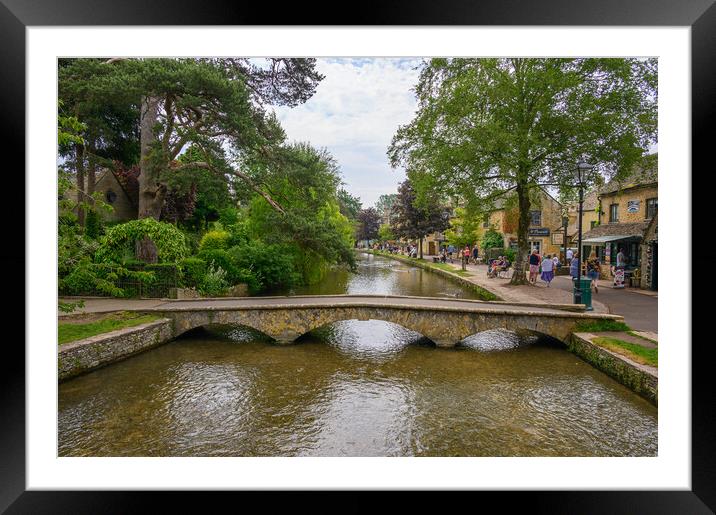 Bourton on the Water famous stone bridge Framed Mounted Print by Tracey Turner