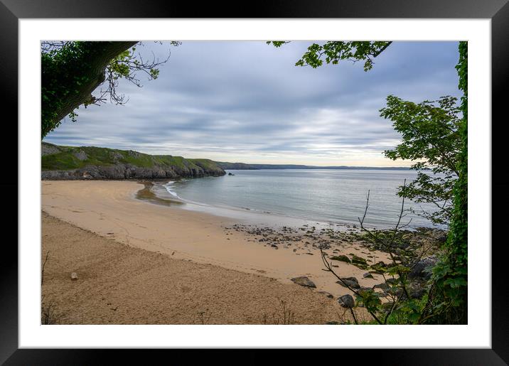 Early Morning at Barafundle Bay Framed Mounted Print by Tracey Turner