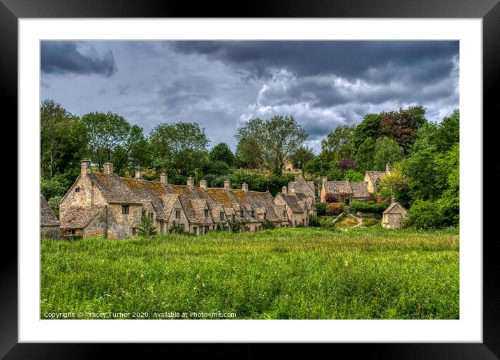 Arlington Row in Bibury, The Cotswolds Framed Mounted Print by Tracey Turner