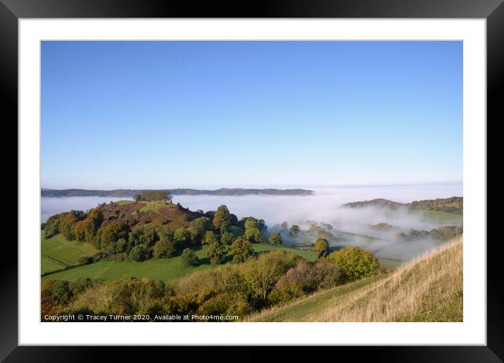 Mist Rising over Downham Hill & Cam Peak, Dursley Framed Mounted Print by Tracey Turner