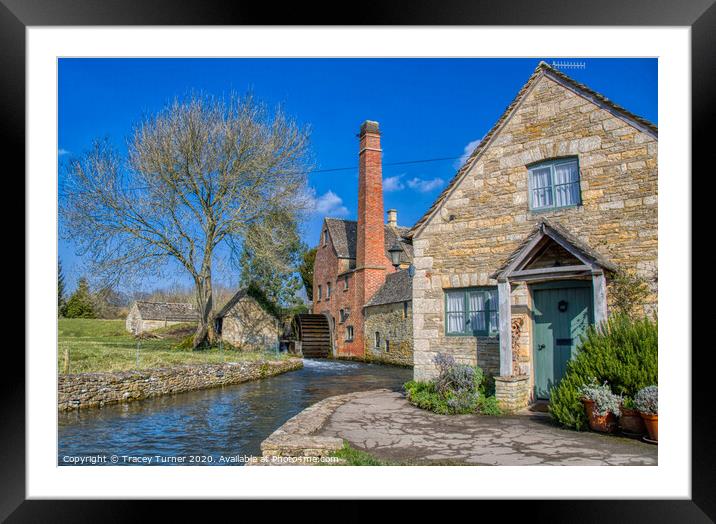 The Old Mill at Lower Slaughter in the Cotwolds Framed Mounted Print by Tracey Turner