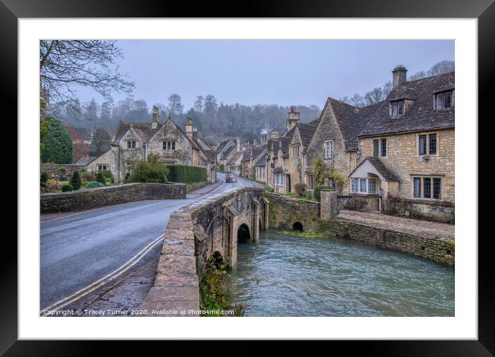 Castle Combe in the Cotswolds Framed Mounted Print by Tracey Turner