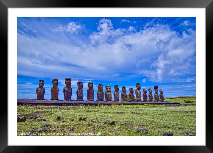 Easter Island Moai Framed Mounted Print by Tracey Turner