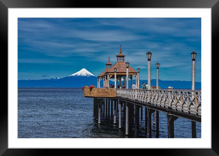 The Pier at Frutillar in Chile Framed Mounted Print by Tracey Turner