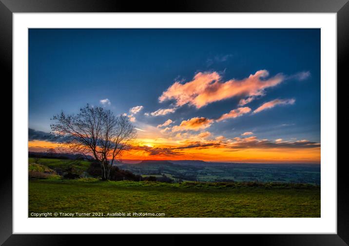 Sunset over the River Severn from Coaley Peak Framed Mounted Print by Tracey Turner