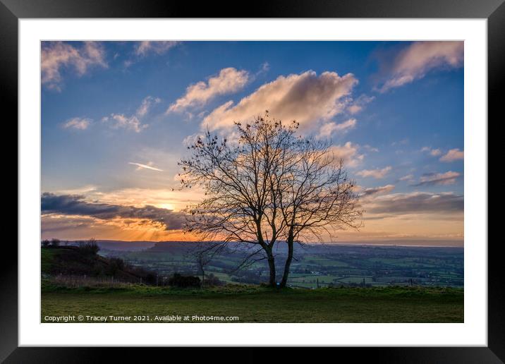Sunset over Gloucestershire Framed Mounted Print by Tracey Turner